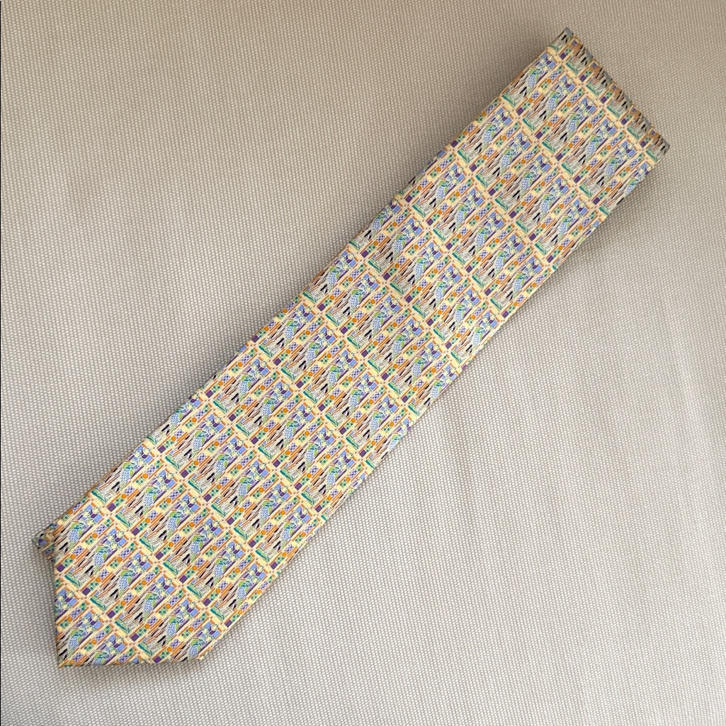 Brioni Multicolor Geometric Silk Tie
